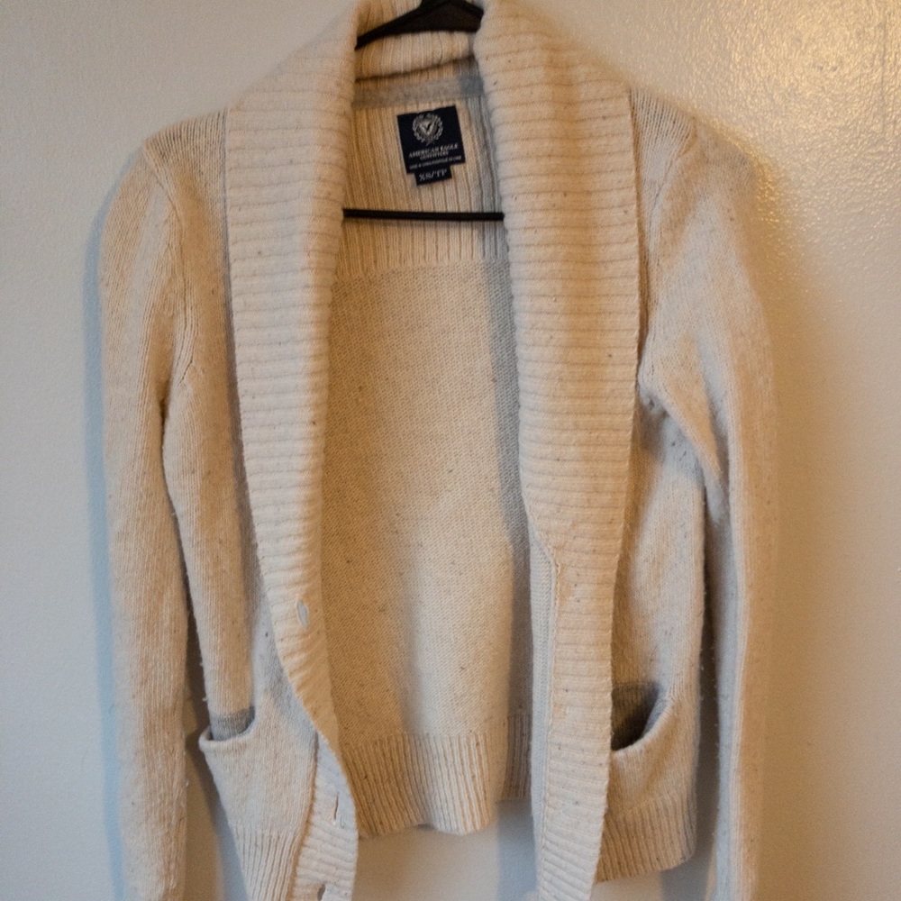 Cream AE cardigan